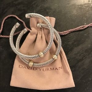 2 David Yurman cable station 925 14kgold bracelets